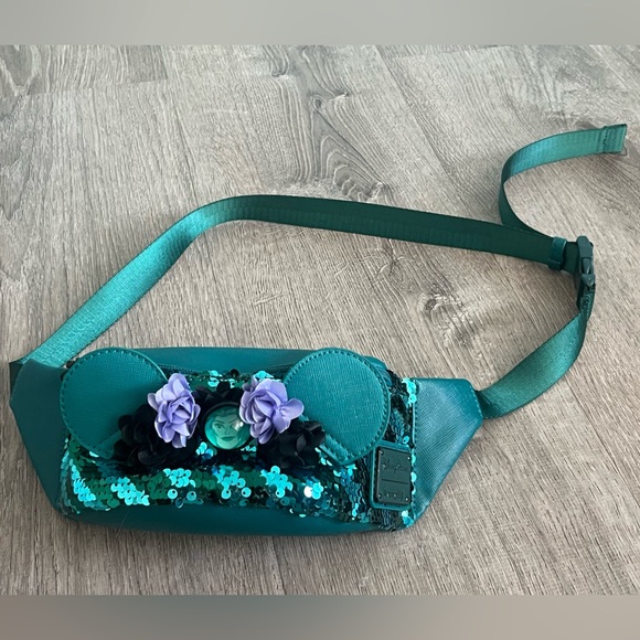 Loungefly Handbags - Disney Parks Loungefly Teal Sequin Mickey Ear fanny pack Belt Bag used 1x